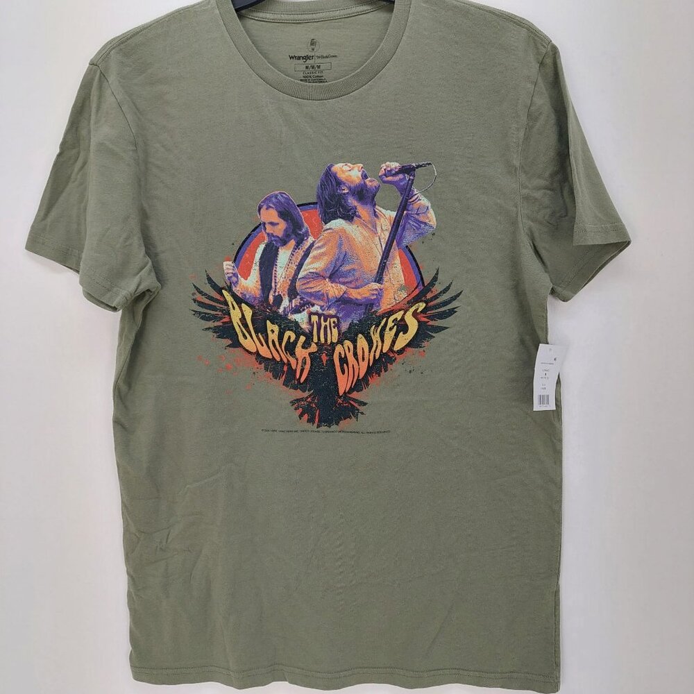 NWT The Black Crowes Graphic Band Tee T-Shirt Wrangler Olive Green Size Medium M